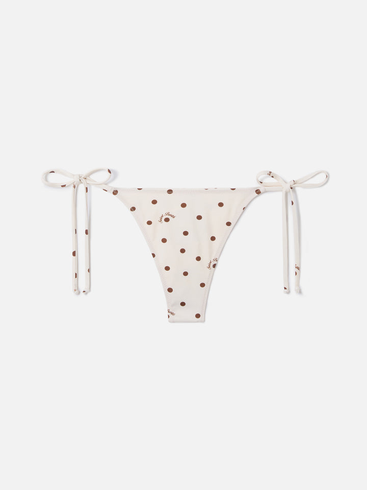Leah Norah beige brown polka dot bikini