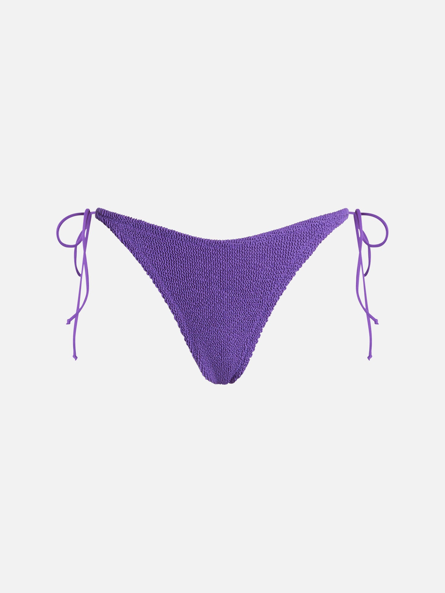 Woman purple crinkle cheekiest swim briefs Norah