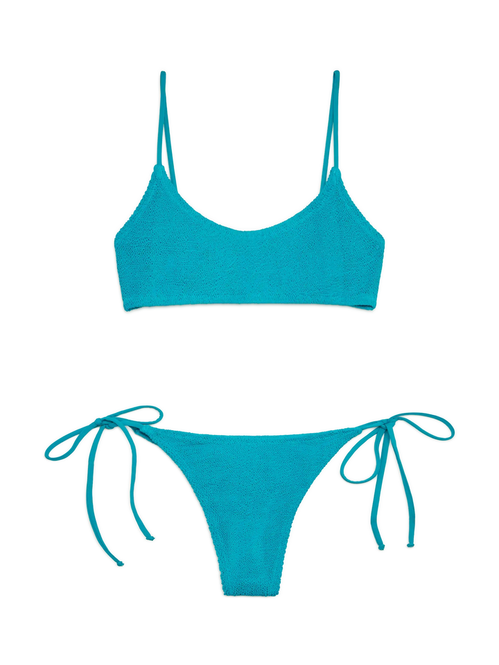Teal green crinkle bralette bikini Judy Norah