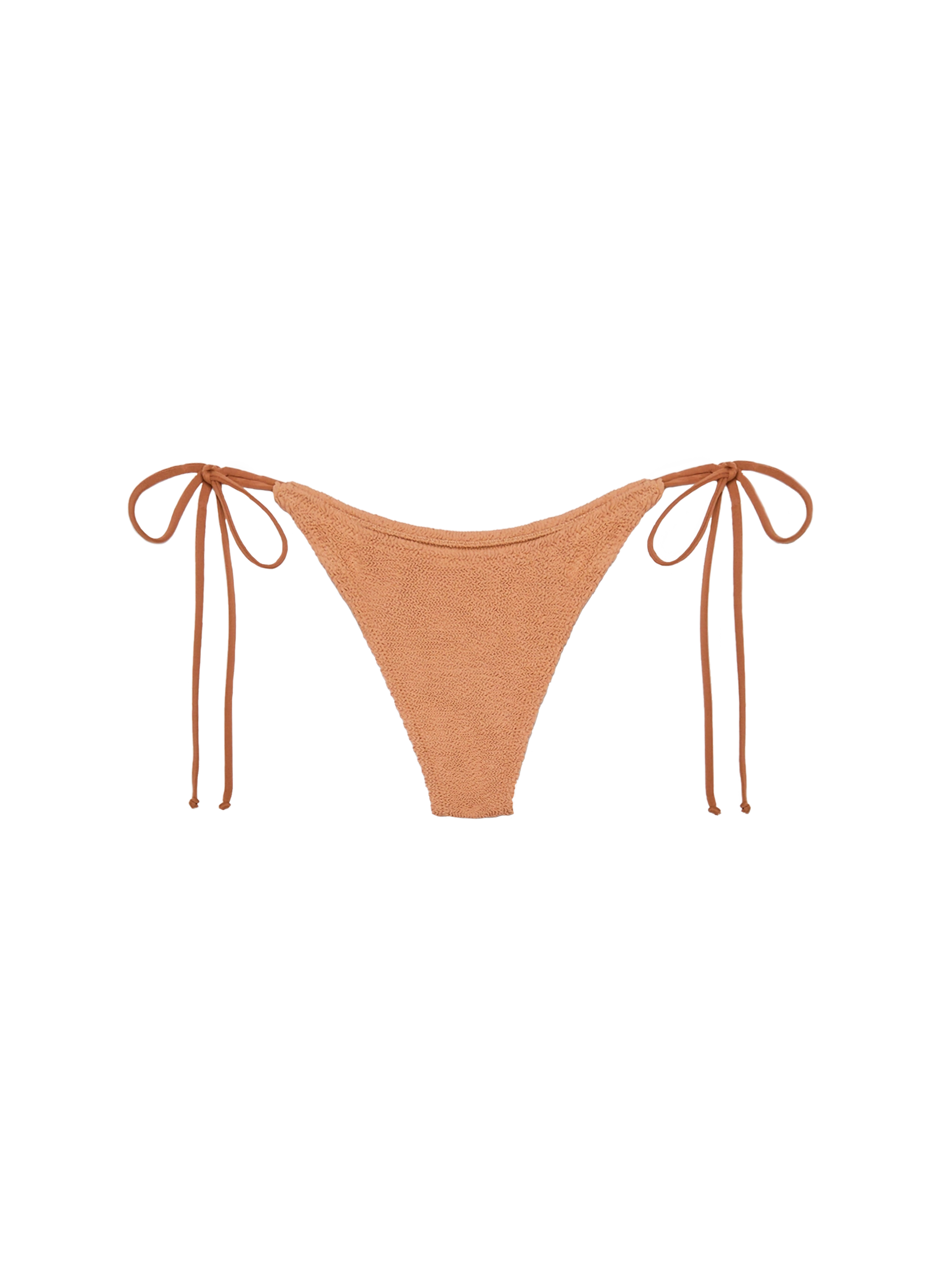 Norah caramel brown crinkle cheekiest swim briefs - MC2 Saint Barth