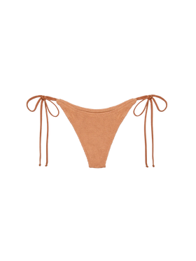 Norah caramel brown crinkle cheekiest swim briefs - MC2 Saint Barth