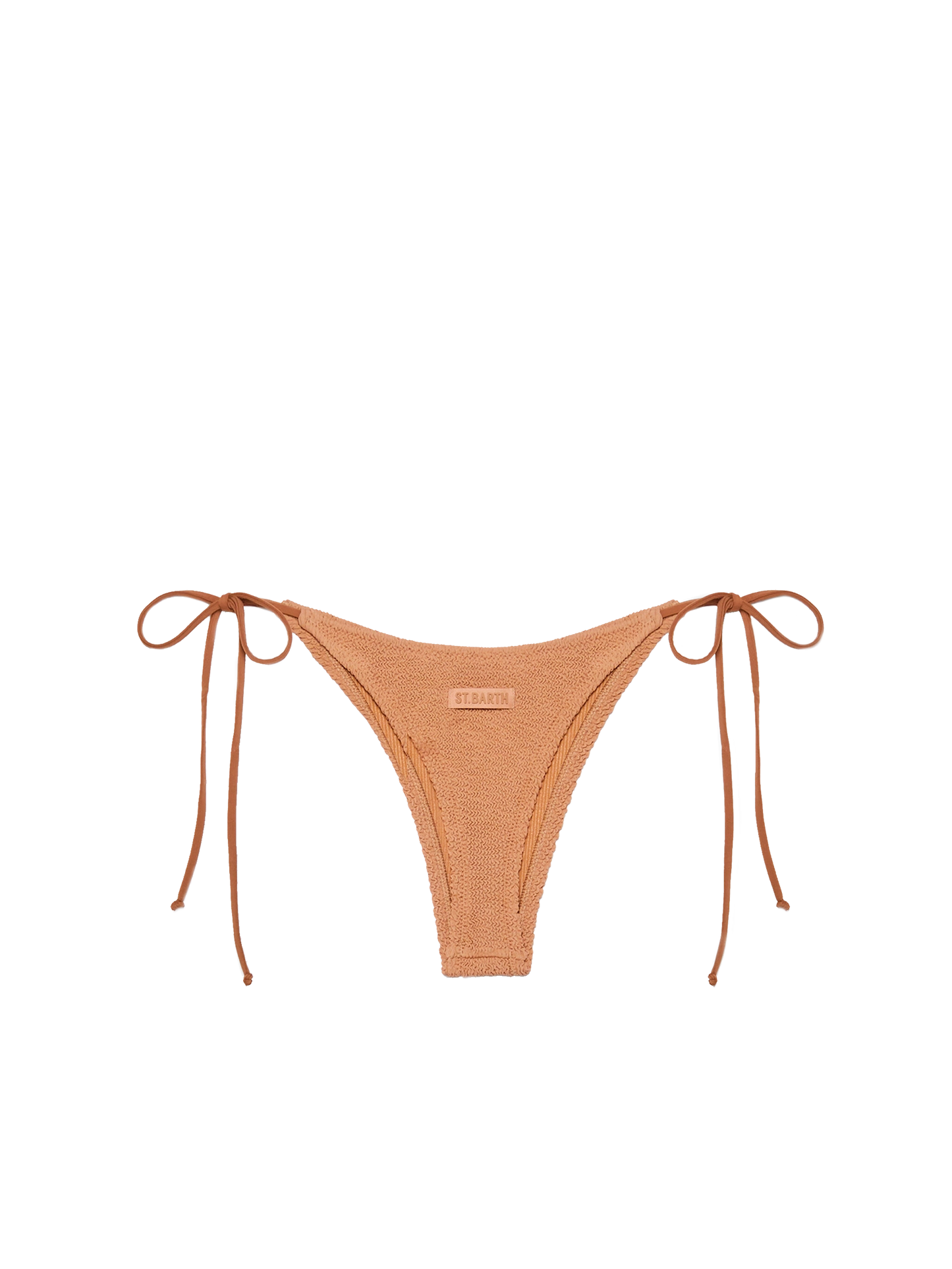 Norah caramel brown crinkle cheekiest swim briefs - MC2 Saint Barth