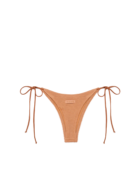 Norah caramel brown crinkle cheekiest swim briefs - MC2 Saint Barth