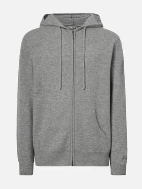 Notting hoodie in 100% lambswool grey melange