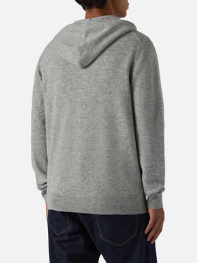 Notting hoodie in 100% lambswool grey melange