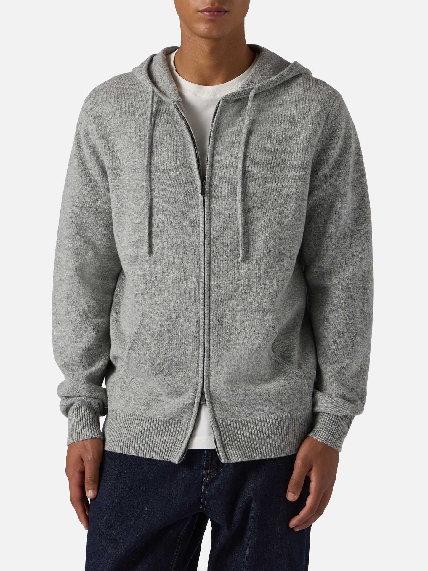 Notting hoodie in 100% lambswool grey melange