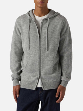 Notting hoodie in 100% lambswool grey melange