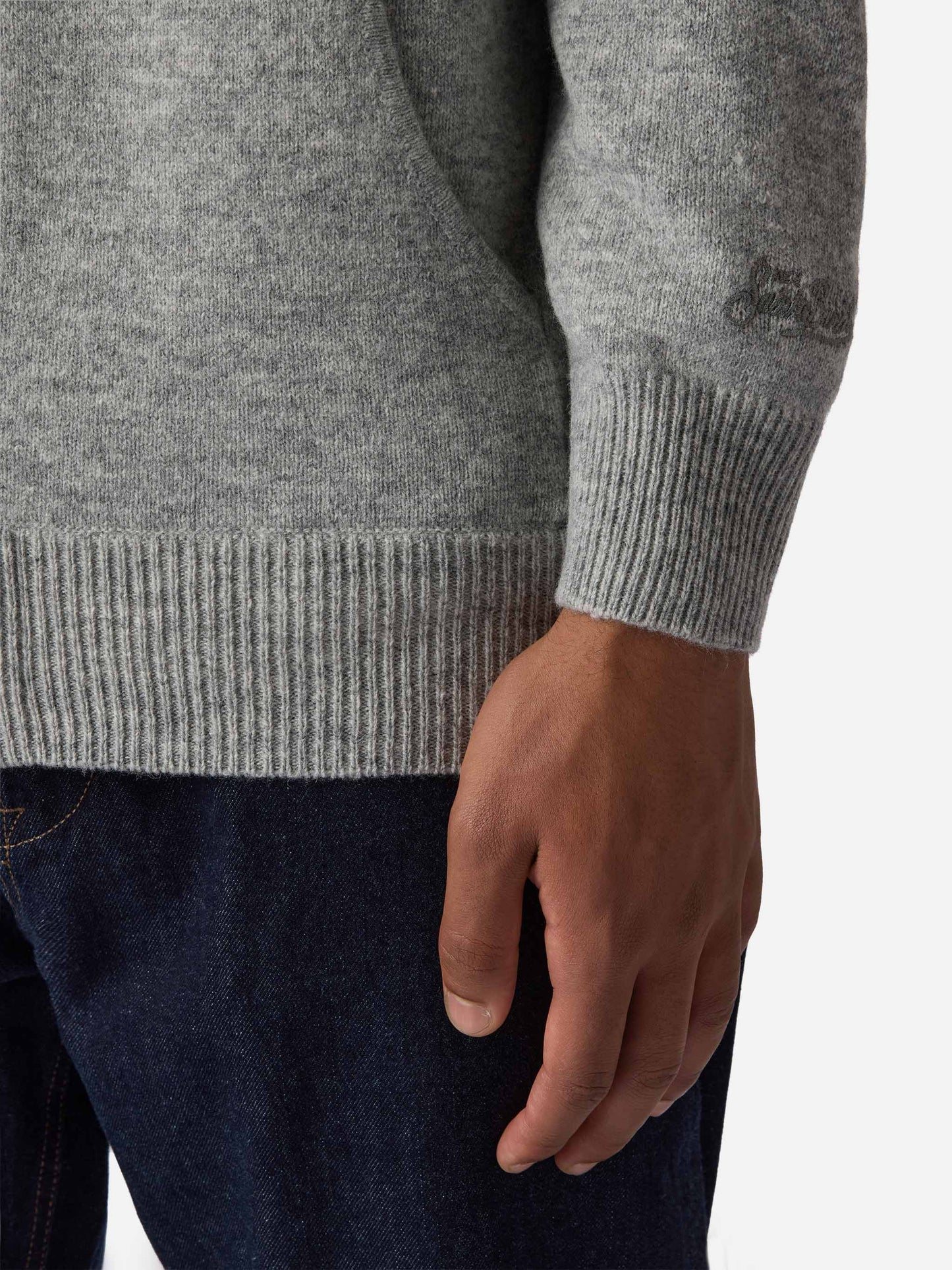 Notting hoodie in 100% lambswool grey melange