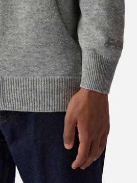 Notting hoodie in 100% lambswool grey melange