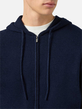 Notting hoodie in 100% lambswool blue navy