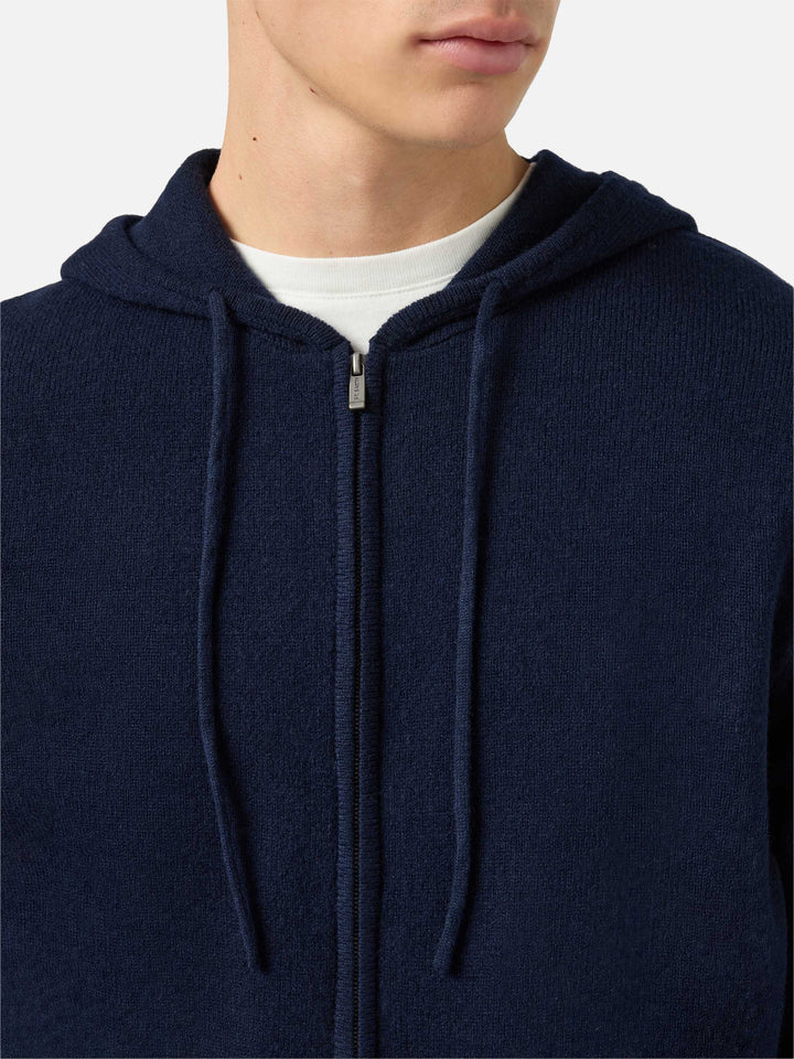 Notting hoodie in 100% lambswool blue navy