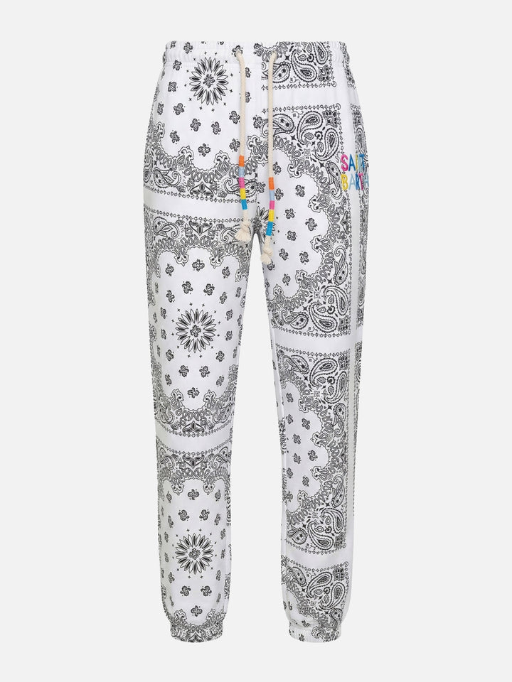 Jogginghose aus Baumwolle mit Bandana-Print