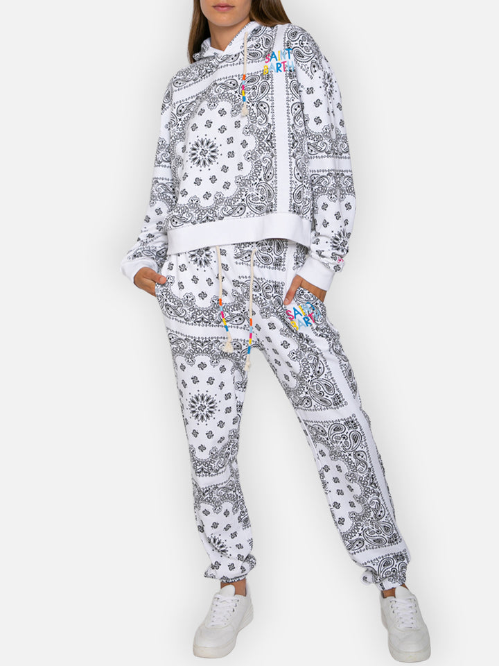 Jogginghose aus Baumwolle mit Bandana-Print