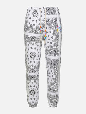 Bandana-Jogginghose aus Baumwolle mit Saint-Barth-Stickerei