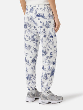 Odalys-Hose aus Baumwollfleece mit Toile-de-Jouy-Print