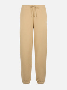 Odalys beige cotton fleece jogger pants