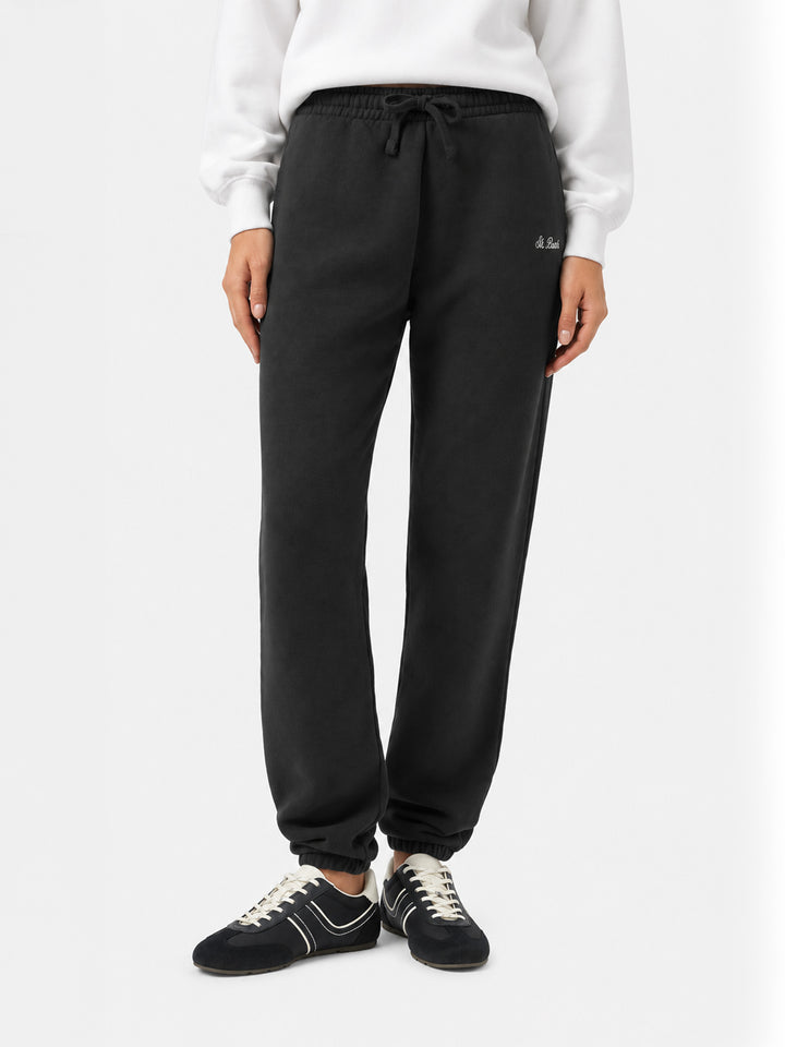 Pantalon de jogging Odalys en molleton de coton noir 