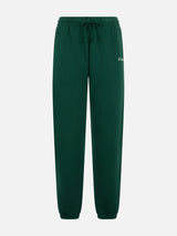 Woman British green cotton fleece jogger pants Odalys