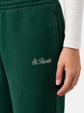 Odalys Jogginghose aus Baumwollfleece in British Green 