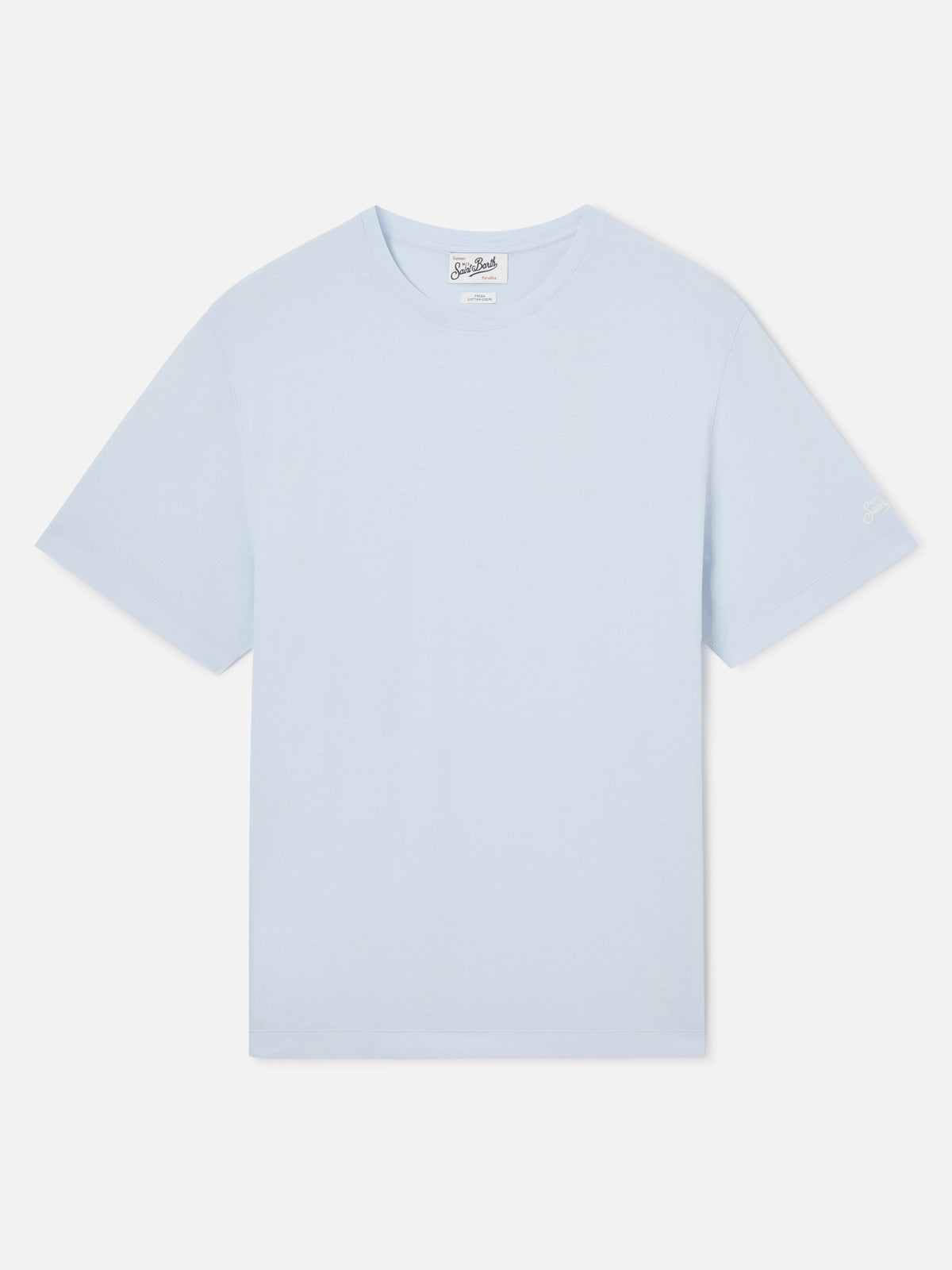 Leichtes blue Orson T-Shirt aus Baumwollkrepp mit Logostickerei 