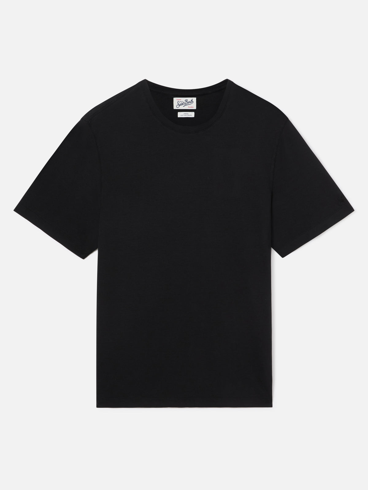 Black Orson cotton crepe t-shirt with logo embroidery