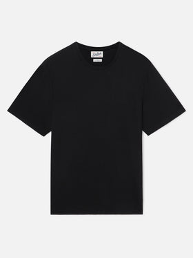 Black Orson cotton crepe t-shirt with logo embroidery