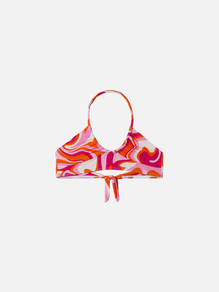 Page Jr crop top with liquid shape print