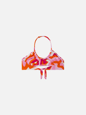 Page Jr crop top with liquid shape print