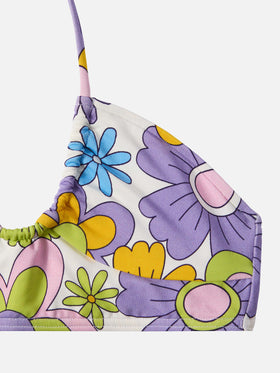 Page Jr crop top with hippie flower print