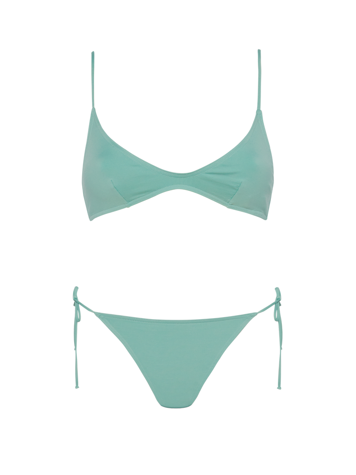 Marielle sage green classic swim briefs - Paloma sage green scoop bralette