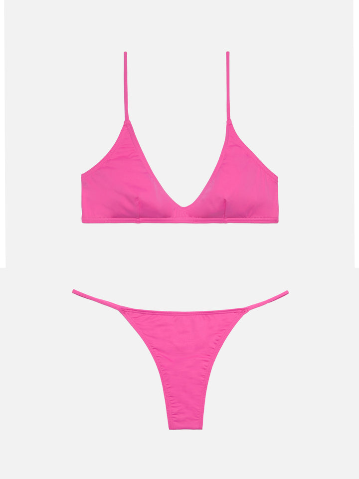 Bikini a bralette Paloma Jodene in fucsia con slip cheeky