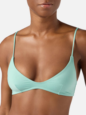 Bikini bralette Paloma Marielle verde salvia con lazos 