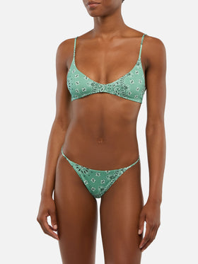 Jodene cheeky swim briefs with bandanna print - Paloma scoop bralette with bandanna print