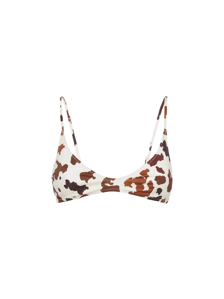 Paloma scoop bralette with cow skin print