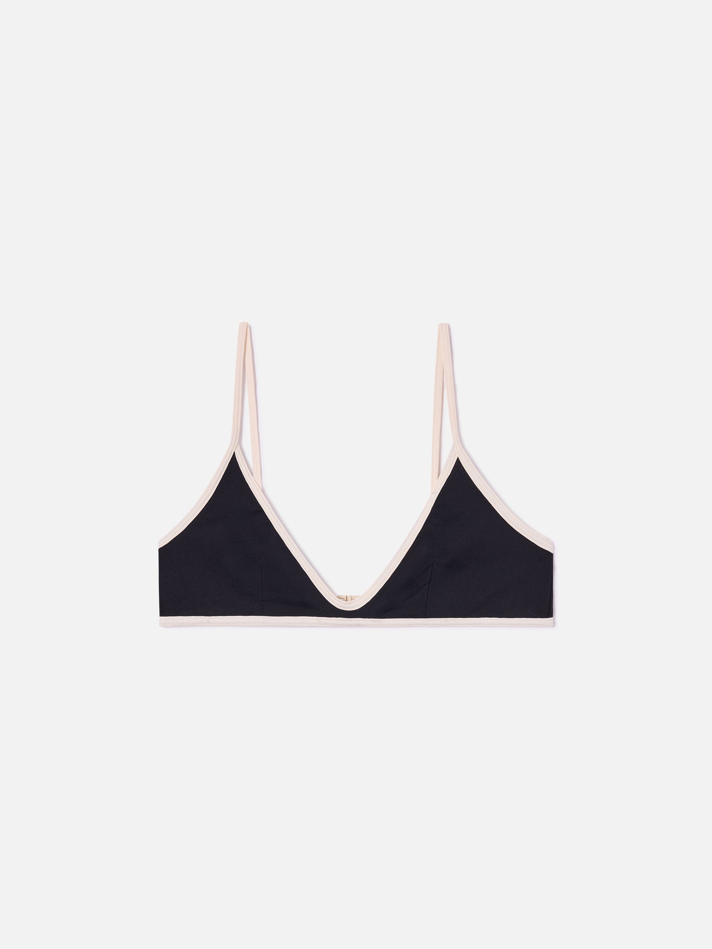 Top bikini Paloma String bralette nero con profili a contrasto
