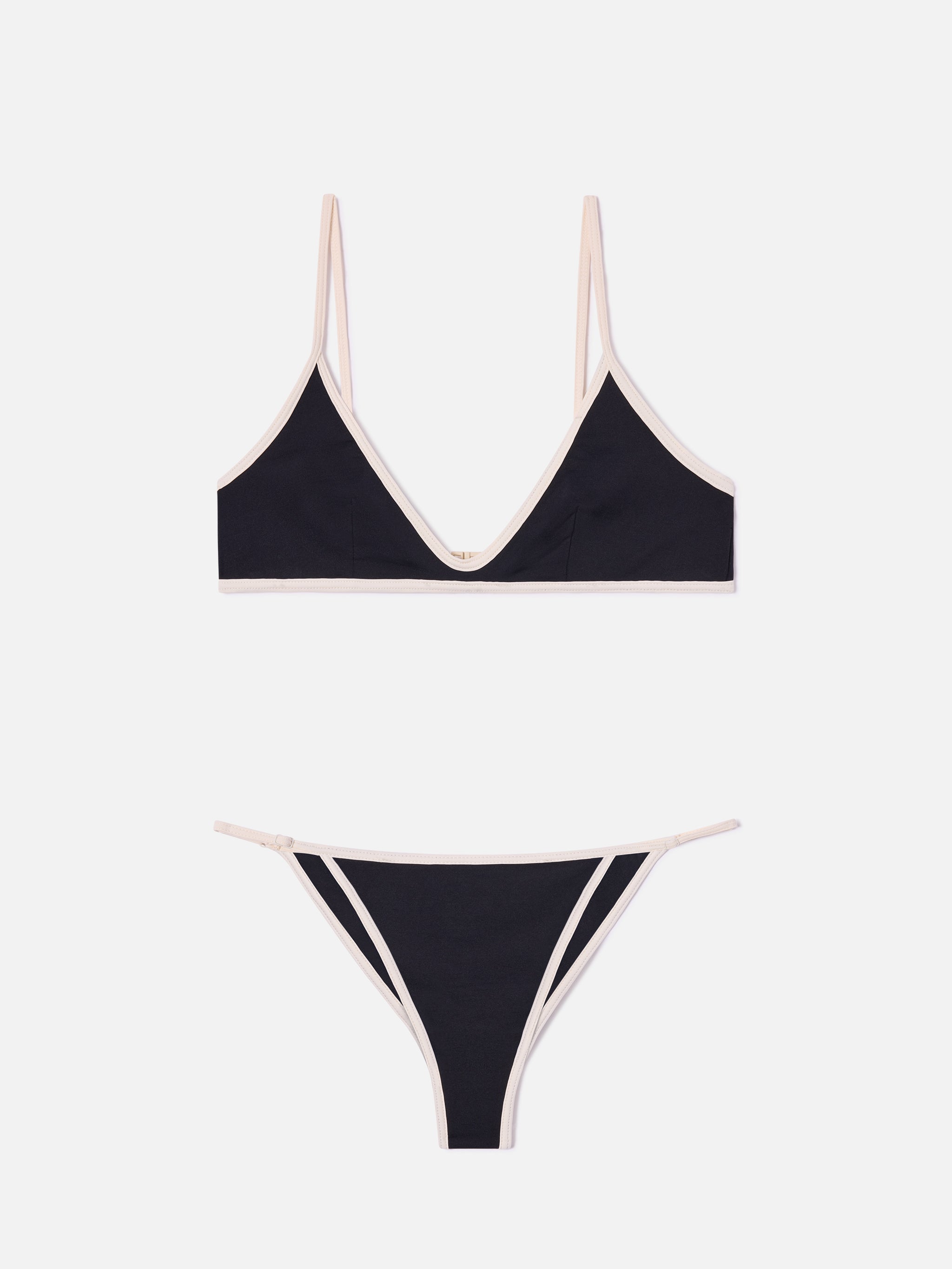 Paloma Zephire String black bikini with contrast trims – MC2 Saint