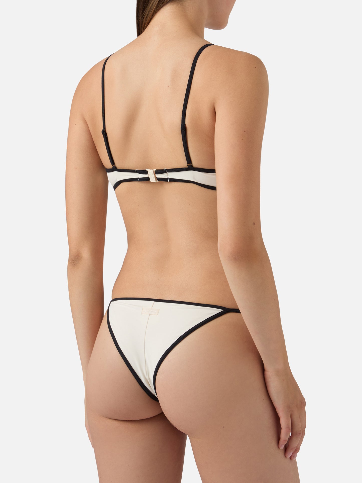Paloma Zephire String-Bikini in Creme mit kontrastierenden Abschlüssen 