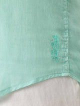 Sage green linen shirt Pamplona