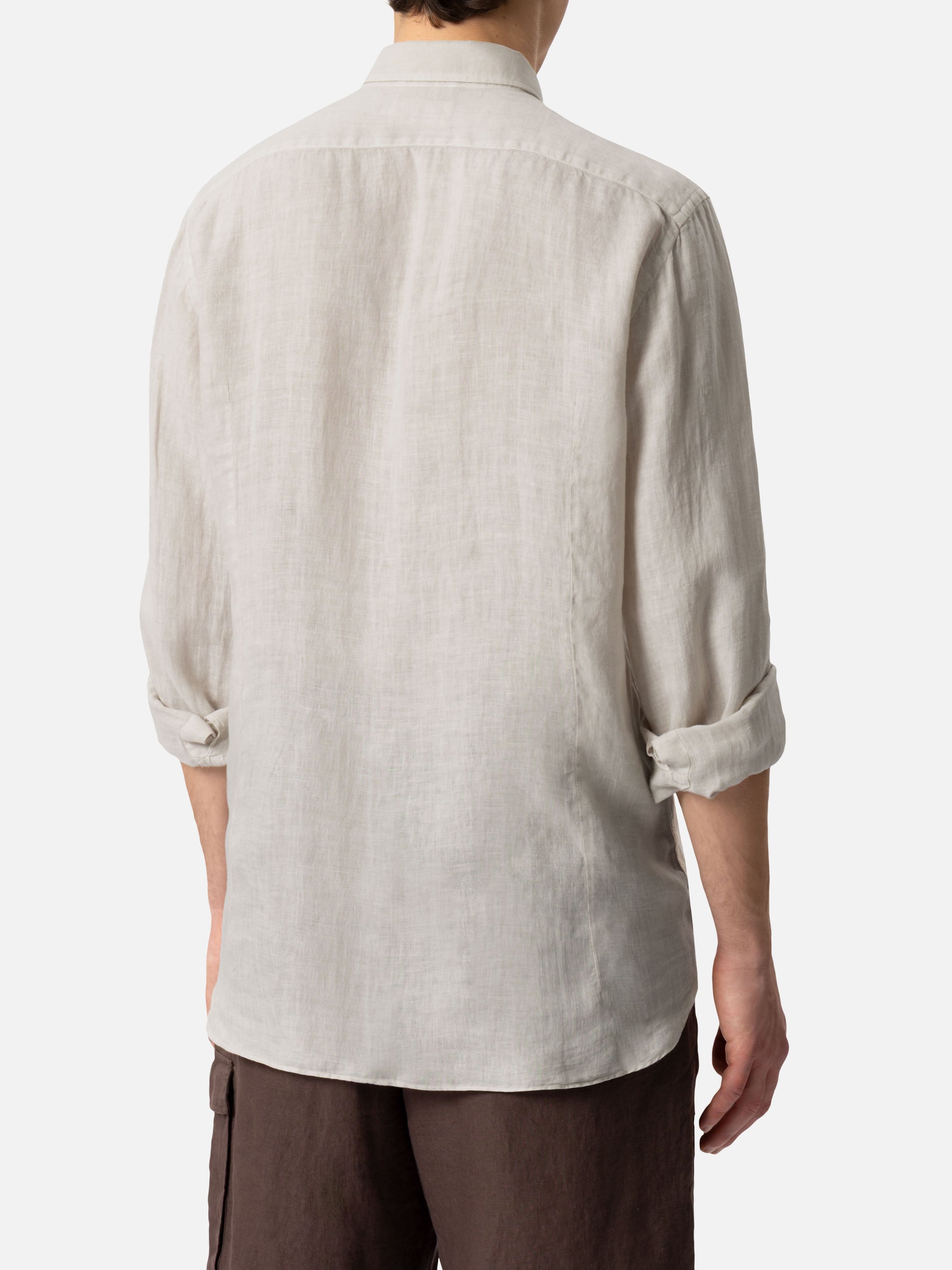 off white linen dress shirt The Weekend Off White Linen Shirt, YLST/1705 / Off White / L