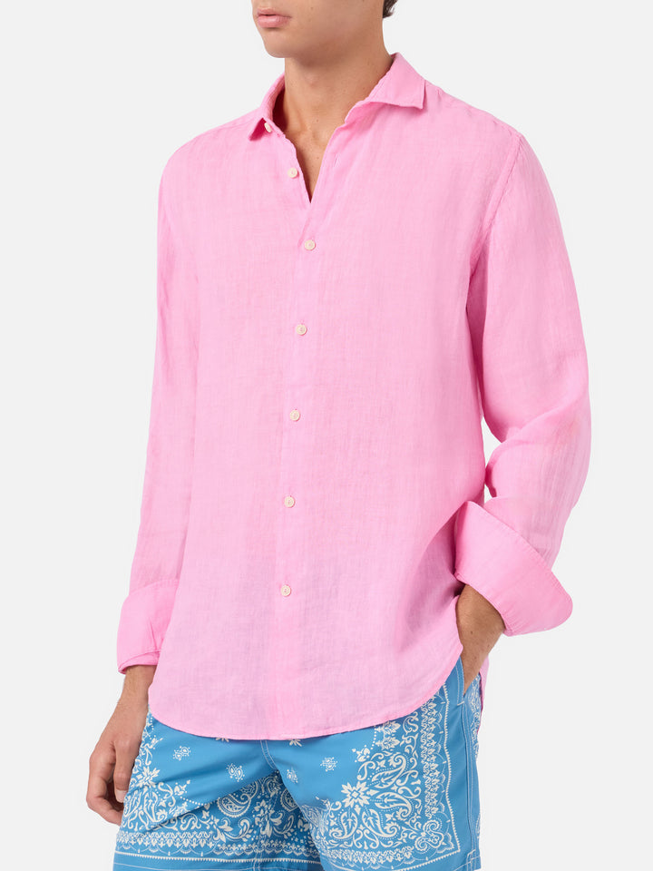 Chemise en lin rose Pamplona 