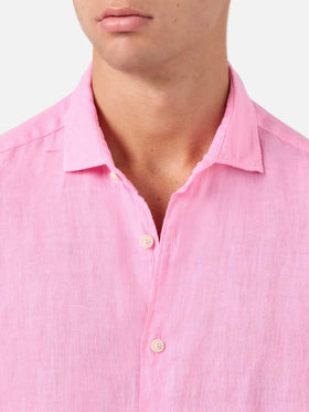 Camicia Pamplona in lino rosa