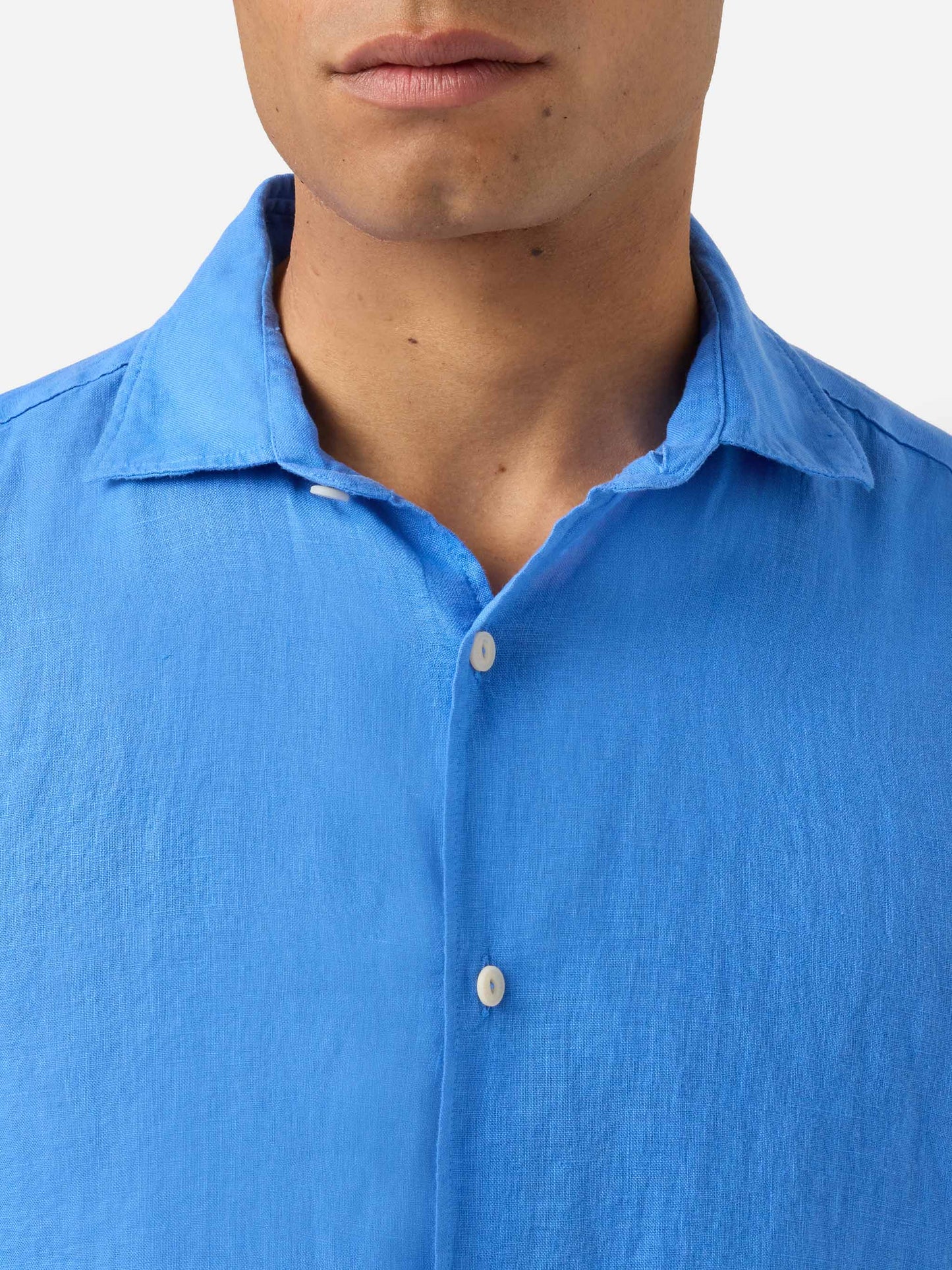Blue Pamplona shirt in pure linen
