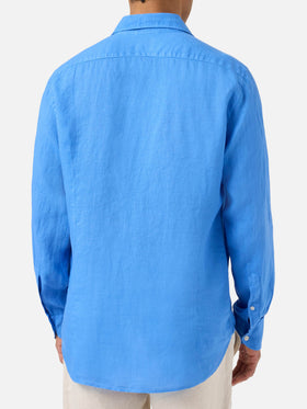 Blue Pamplona shirt in pure linen