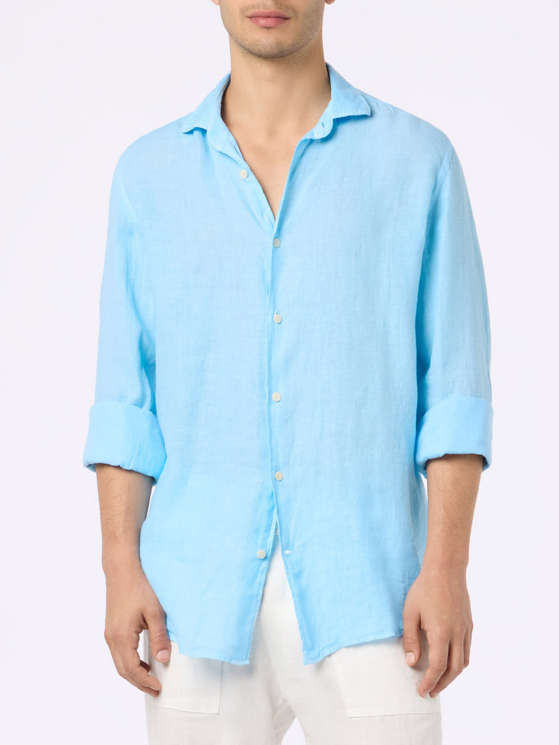 Man light blue linen shirt Pamplona