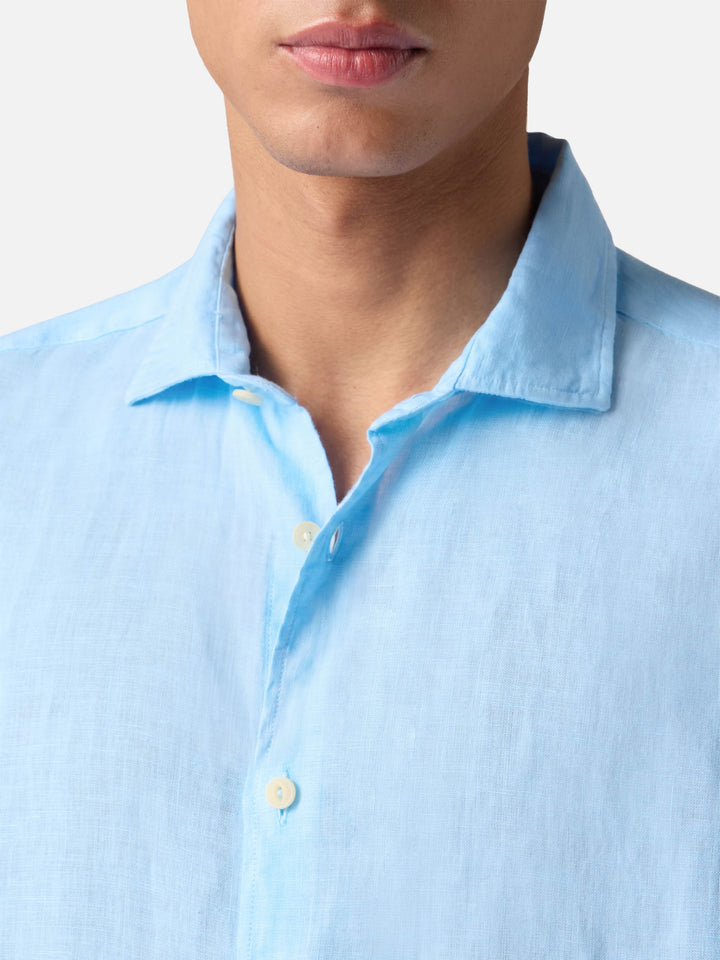 Hellblaues Herren-Leinenhemd Pamplona