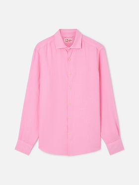 Camisa de lino fluo rosa Pamplona 