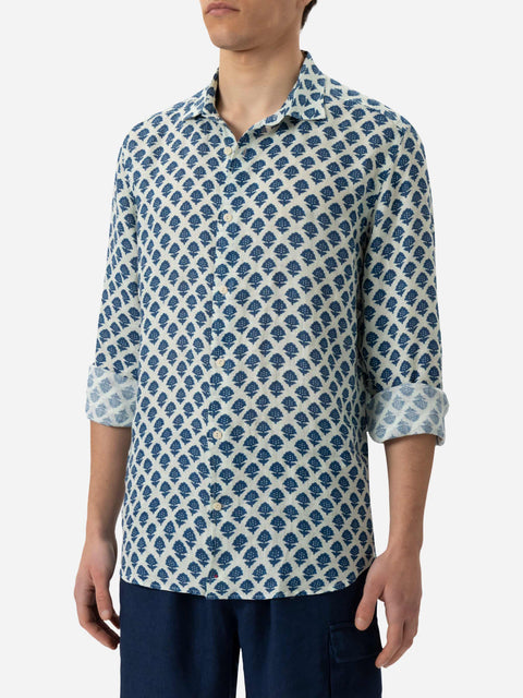 Linen shirt Pamplona with flower print - MC2 Saint Barth