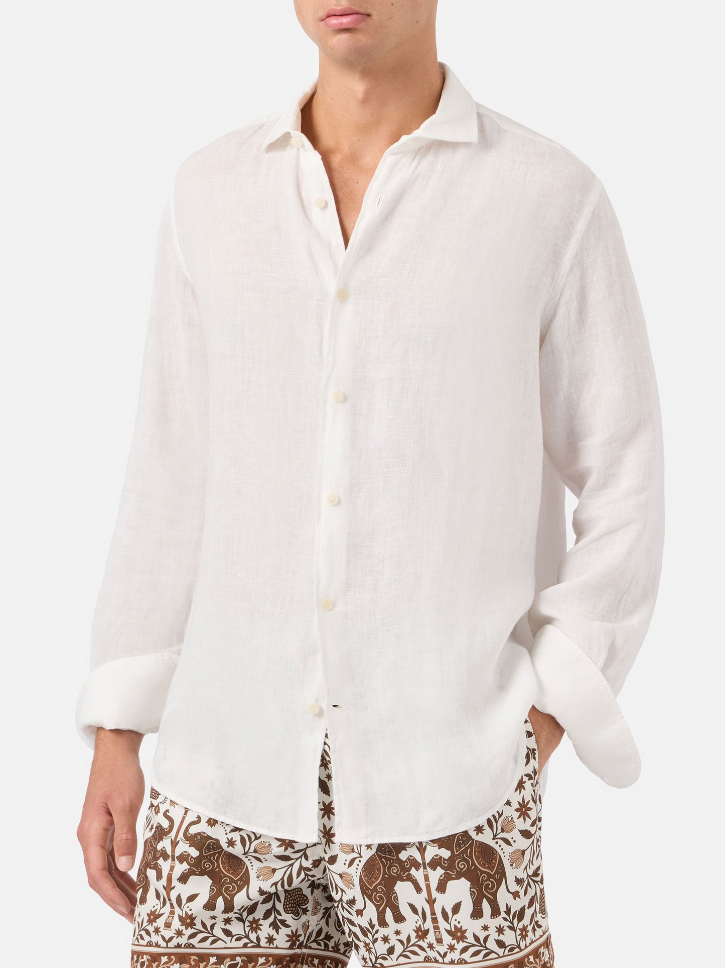 Pamplona linen shirt in white