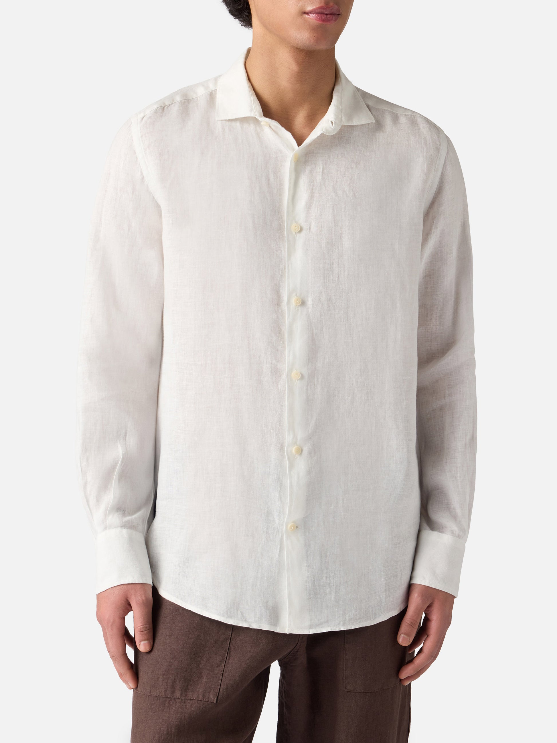 Mc2 Saint Barth Men's Shirt Pamplona 01520f White XL / Linen 01 White
