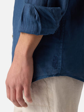 Navy blue linen shirt Pamplona